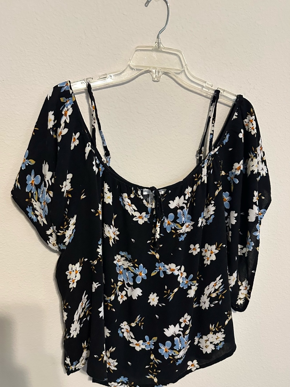 Venus Black Floral Cold-Shoulder Women’s Dress